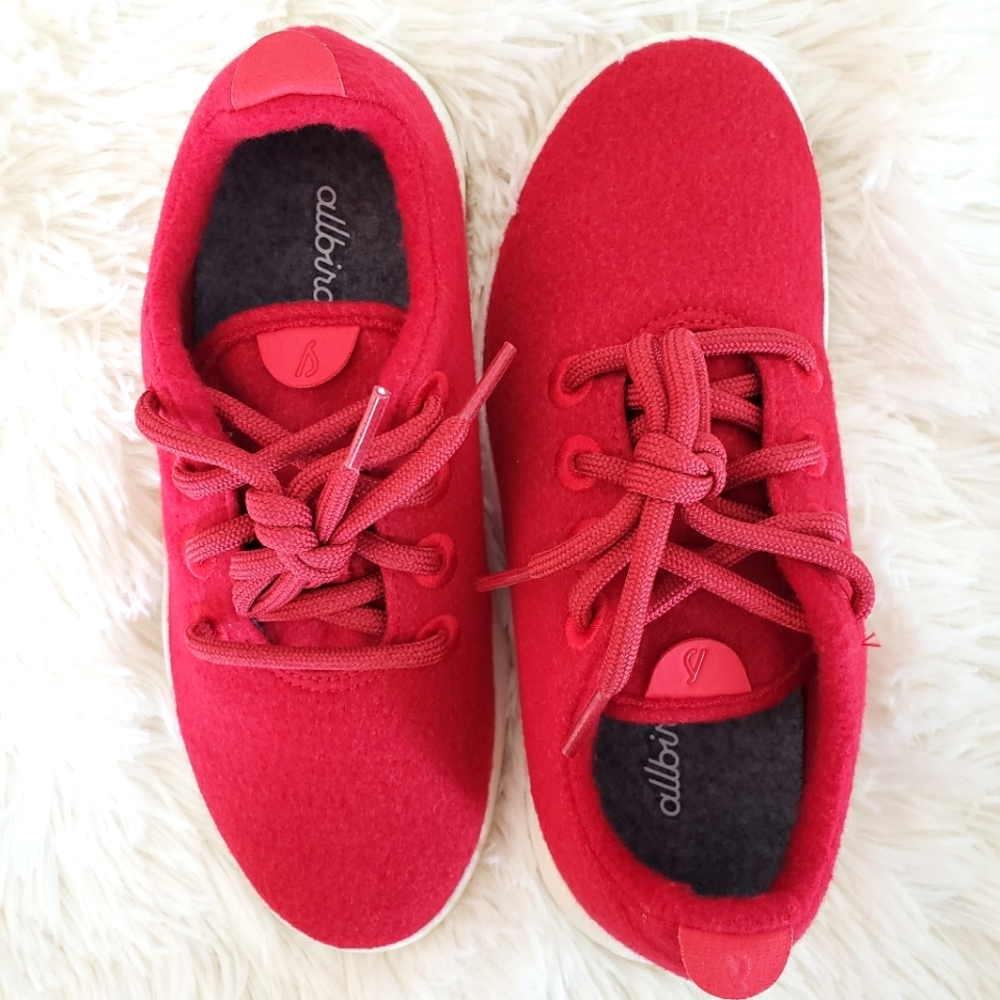 ALLBIRDS Red Merino Wool Lace Up Walking Sneakers--NEW--5 - Picture 4 of 12